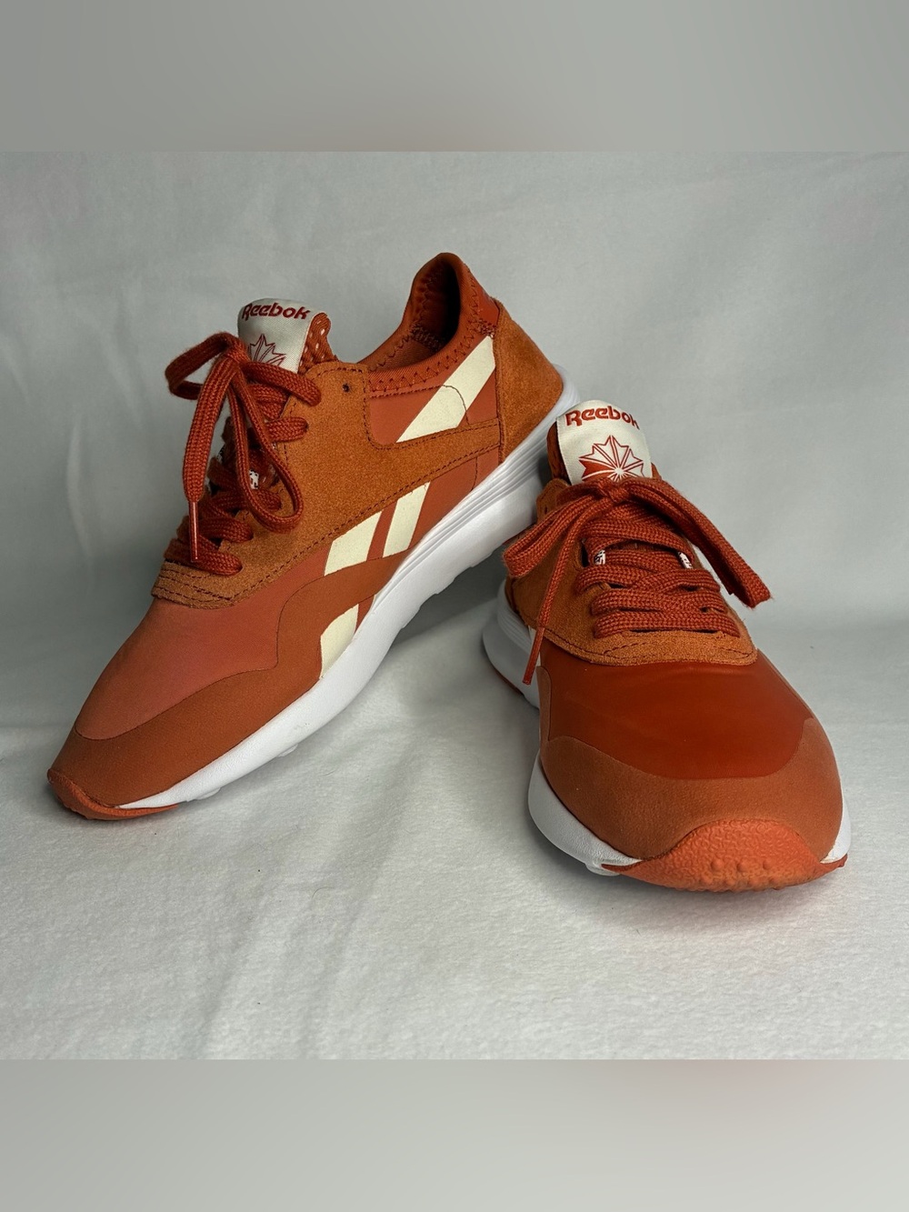 Reebok Women’s Orange and Cream Low-Top Sneakers